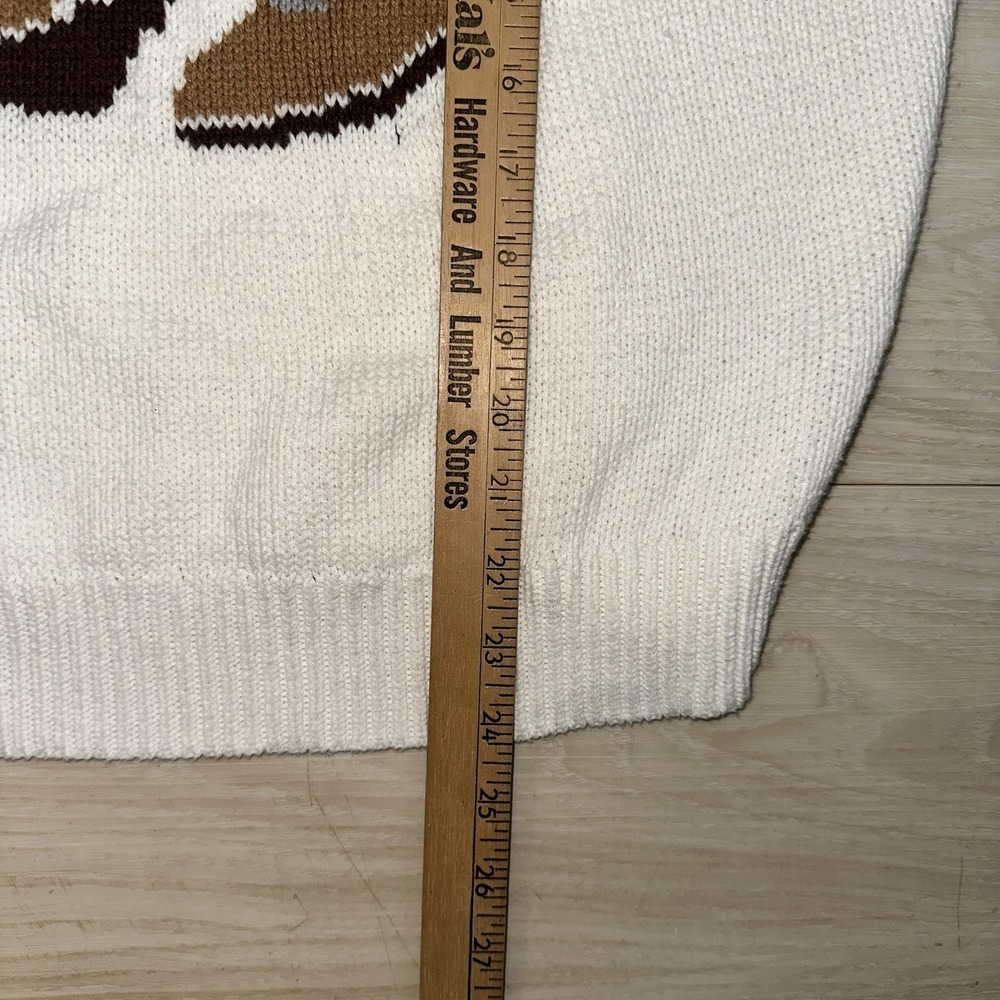 Boho Cowgirl Boots Knit Sweatshirt Size Small Women's White Cozy J.O.A Western - Picture 7 of 9